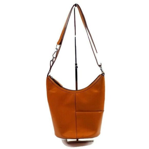 Hobo Int'l The Original Polished Truffle Tan Leather Bucket Bag - Picture 1 of 11